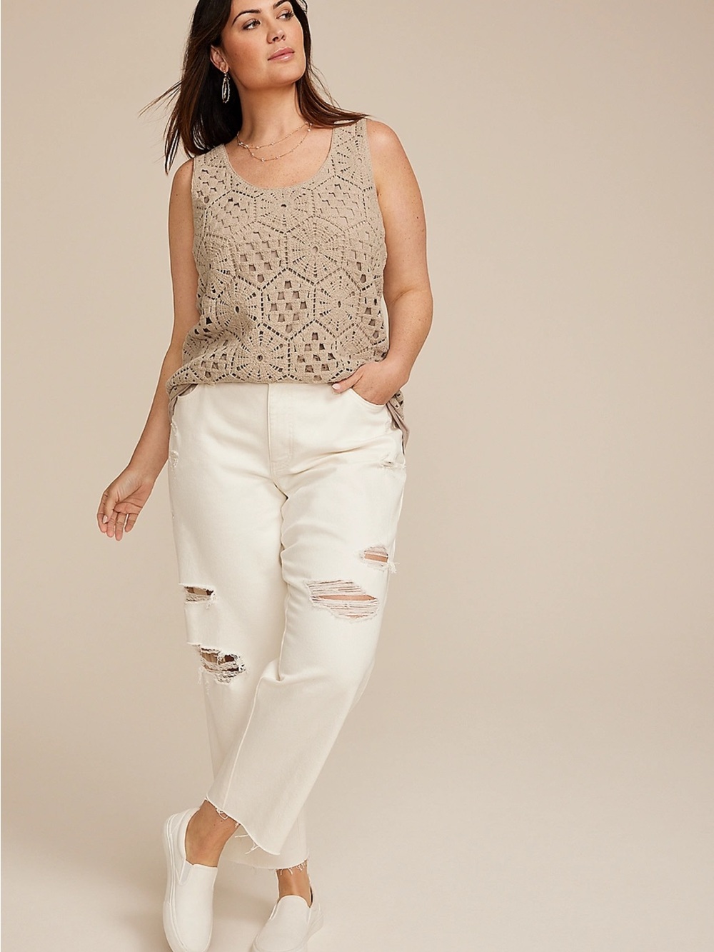 Maurices Plus Size Crochet Front Tank Top